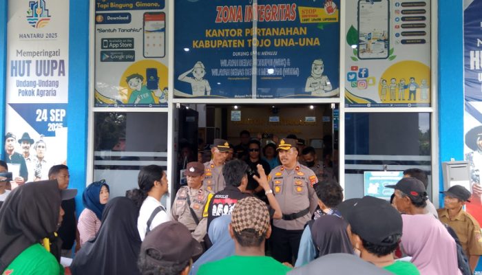 Polres Tojo Una-Una Amankan Aksi Unjuk Rasa Forum Masyarakat Tani Desa Tojo, Berjalan Aman dan Kondusif