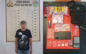 Tangkap Pelaku Narkoba di Dondo Barat, Satresnarkoba Polres Touna Amankan Sabu 2,68 gram dan Uang Rp1 juta