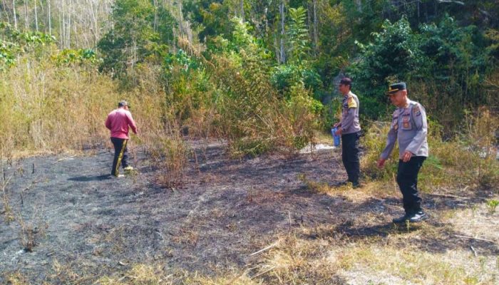 Kebakaran Lahan Desa Longge, Polsek Ampana Tete Bergerak Cepat