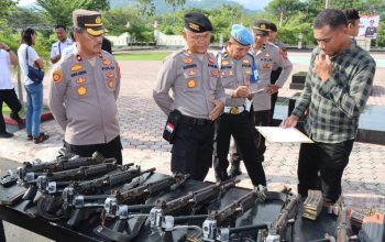 Bentuk Pengawasan, Wakapolres Touna Pimpin Pemeriksaan Senpi Berkala