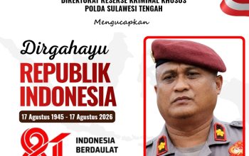 Kasubdit Eksus Ditreskrimsus Polda Sulteng Mengucapakan Dirgahayu RI Ke-81