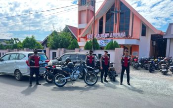 Patroli Gereja Sat Samapta Polres Touna Jaga Keamanan Ibadah Minggu