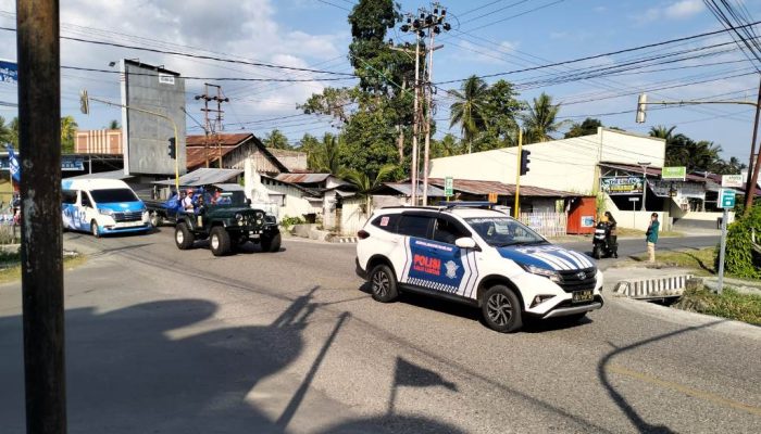Polres Tojo Una-Una Kawal Ketat Pawai Akbar PAN di Ampana, Arus Lalu Lintas Aman