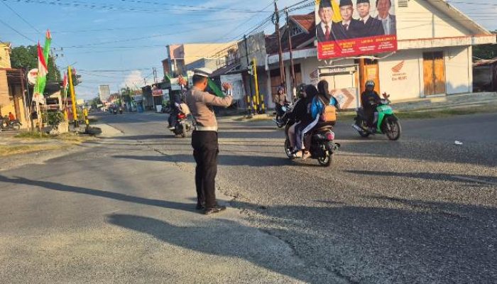 Strong Point Pagi Satlantas Polres Touna, Polisi Pastikan Kelancaran Arus Lalu Lintas