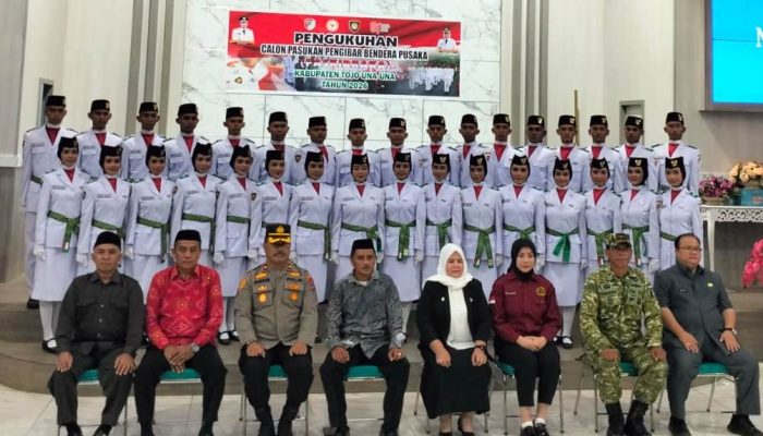 Wakapolres Touna Hadiri Pengukuhan Paskibraka Kabupaten Touna 2026