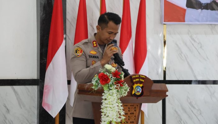 Kapolres Touna Laporkan Kamtibmas Kondusif Saat Sambut Kunjungan Kapolda Sulteng