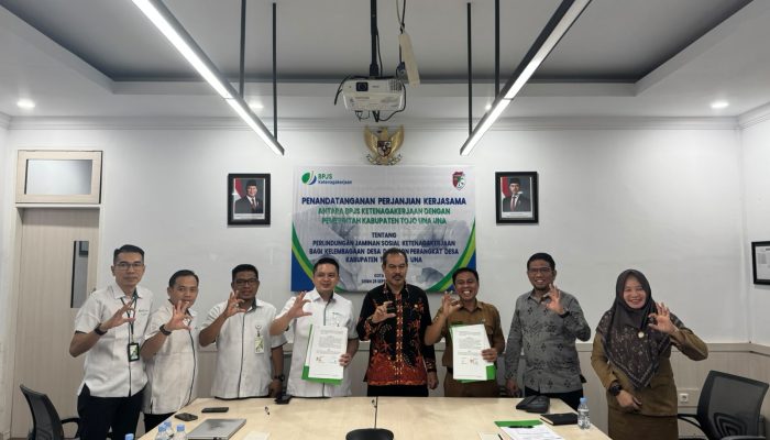 Pemkab Touna dan BPJS Ketenagakerjaan Teken PKS, Perlindungan Sosial Menjangkau Hingga Pelosok Desa