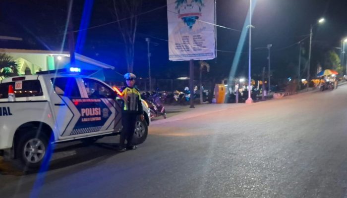 Satlantas Polres Touna Imbau Pengendara Tertib Berlalu Lintas Lewat Patroli Malam